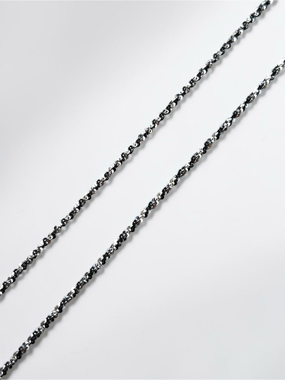 Sterling Silver Black And Silver Twisted Rock 16β Necklace